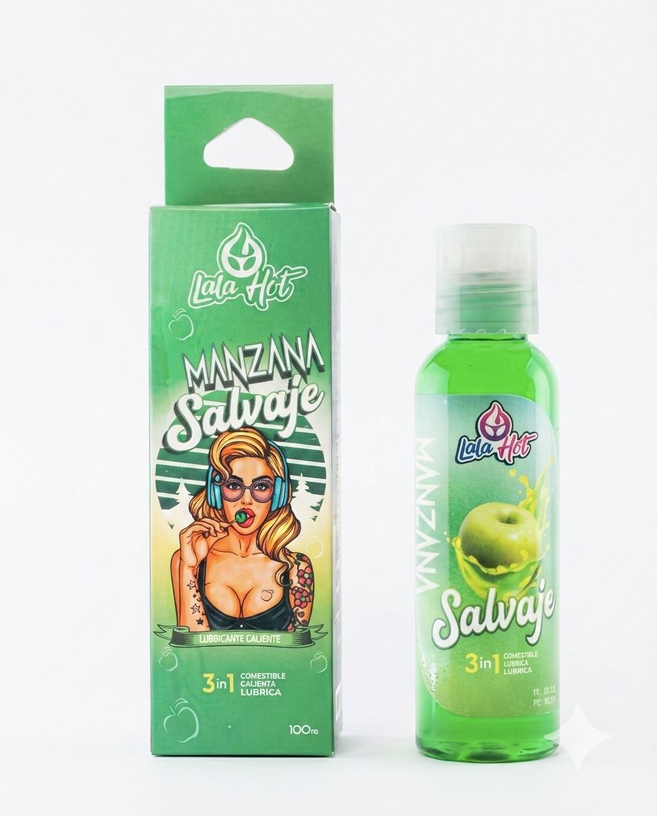 Lubricante 3 en 1 sabor manzana